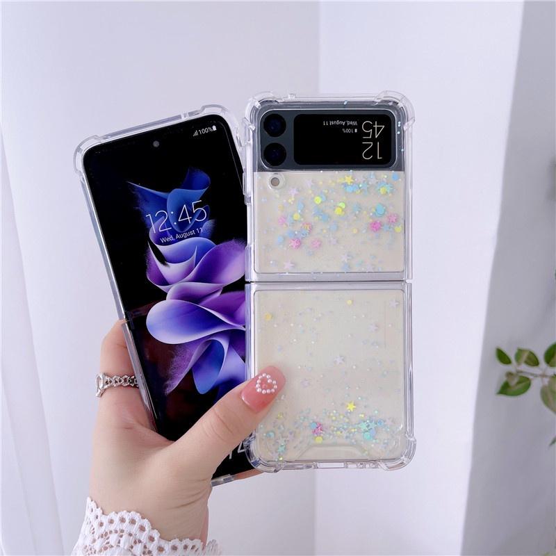 Ốp Điện Thoại Epoxy Chống Sốc Lấp Lánh Cho Samsung Galaxy Z Flip 4 Z Flip 3 5G Z Flip 4 Zflip3 Z Flip4 Z Flip 3