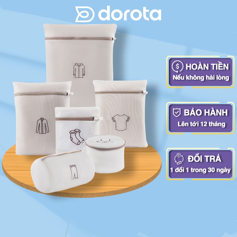 Túi giặt đồ máy giặt cao cấp 3 lớp DOROTA vải lưới dày đựng quần áo đồ lót tất vớ nhiều kích thước TG1