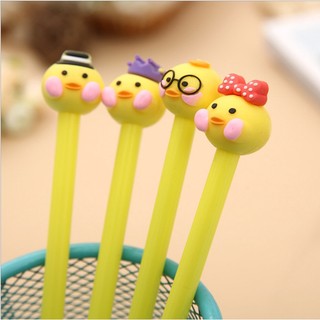 10 cái Bút gel nước mực đen hình vịt vàng QNshop