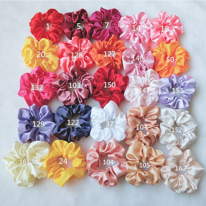 3 Dây Buộc Tóc Lụa Satin Bóng Thời Trang 52 Màu