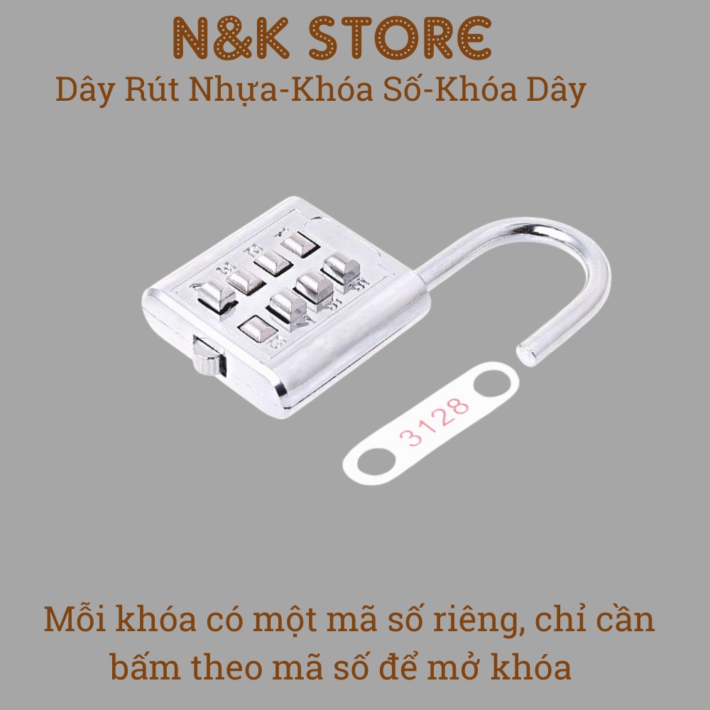 Khóa số, ổ khóa mini chất liệu hợp kim inox chống gỉ, khóa chống trộm an toàn nhỏ gọn