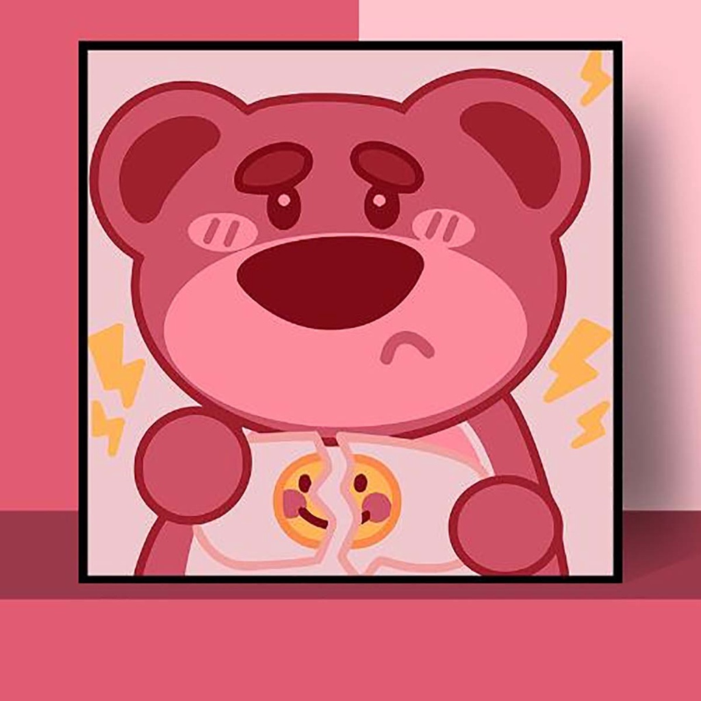 Tranh Tô Màu Gấu Dâu Tây Lotso Theo Số Hóa Mini Có Khung 20X20Cm Cute Cho  Bé Trẻ Em Người Lớn Ít Chi Tiết Hình Vuông | Shopee Việt Nam