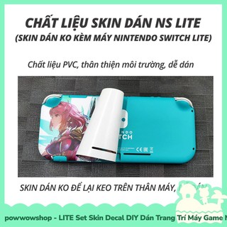 [Sẵn VN - Hỏa Tốc] LITE Set Skin Decal DIY Dán Trang Trí Dành Cho Máy Game Nintendo Switch Lite Game Anime Manga