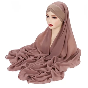 Jifang Khăn Choàng Cổ Chiffon Màu Trơn Kiểu Chéo WJ927