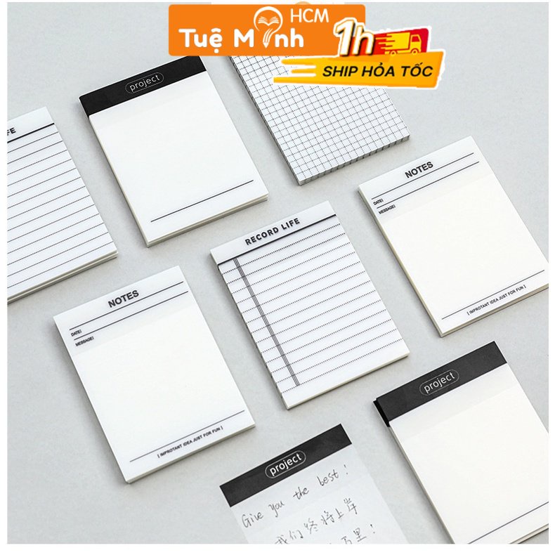 Giấy ghi chú note trong suốt sẵn layout NO22 tập 50 tờ note mini lập kế ...