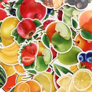 Set 50 Sticker Dán Trang Trí Tủ Lạnh Hình Trái Cây Xinh Xắn