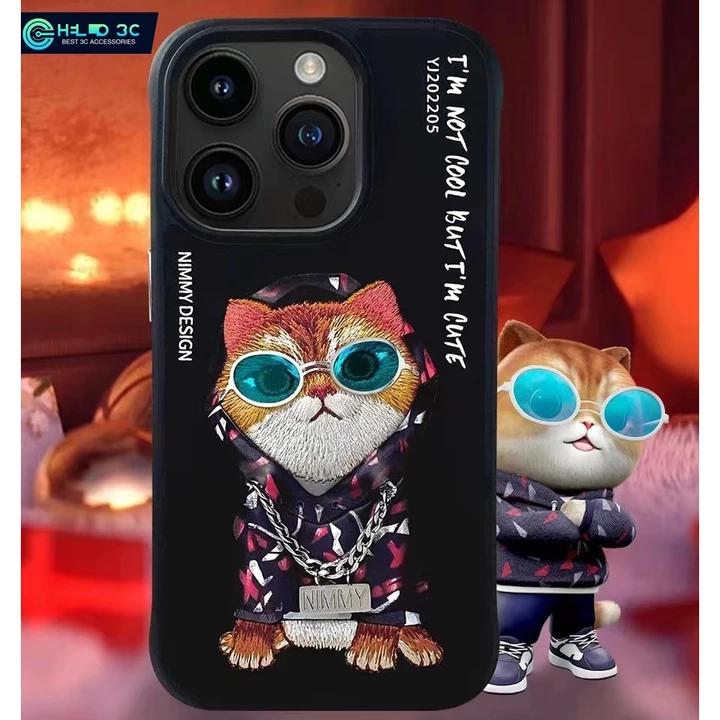 Ốp lưng Nimmy vật nuôi thêu 3D cho iphone 16/15/14/13 cho ốp lưng iphone 16 pro max chống sốc cho ốp lưng iphone 15 pro max chống sốc cho ốp lưng ipho – 3