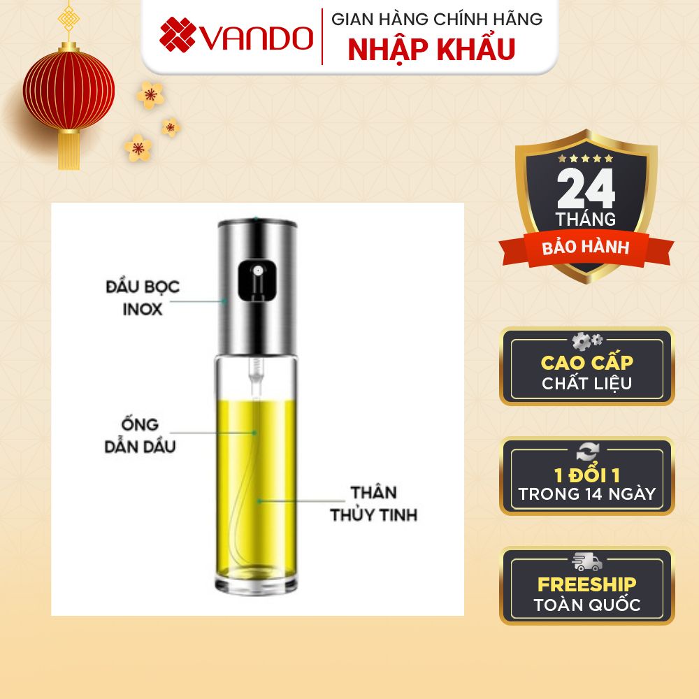 Chai Xịt Dầu Ăn Inox 304 Cao Cấp VANDO Chất Liệu Thủy Tinh Cao Cấp ...