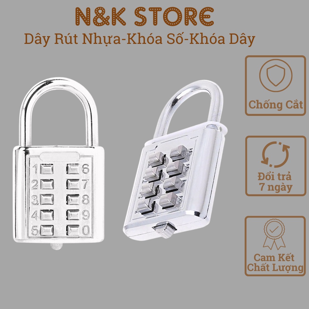 Khóa số, ổ khóa mini chất liệu hợp kim inox chống gỉ, khóa chống trộm an toàn nhỏ gọn