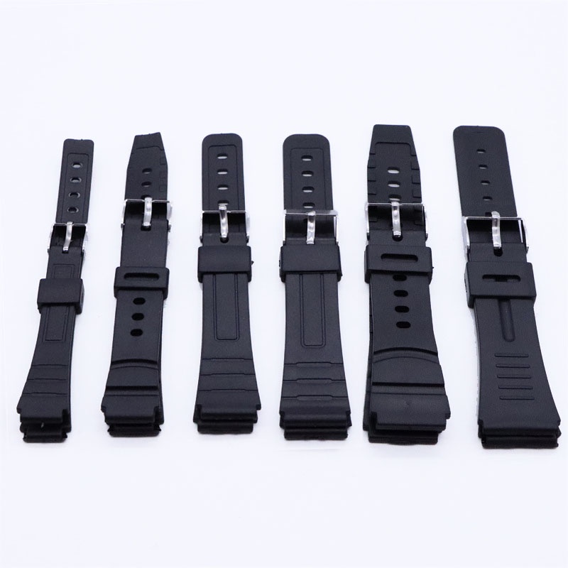 Dây Đeo Cao Su Silicone Màu Đen Có Khóa Cài 12mm 14mm 16mm 18mm 20mm 22mm Thay Thế Cho Đồng Hồ Thông Minh
