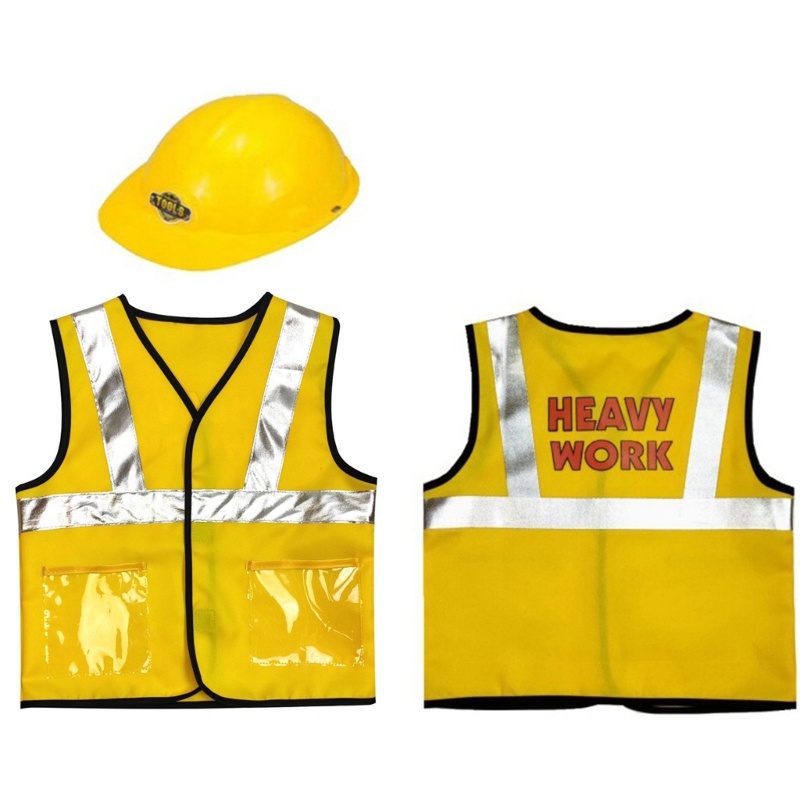 Trang phục công nhân xây dựng tốt nhất cho bé trai Kỹ sư Áo Vest Công nhân trẻ em Cosplay Trẻ em Vai trò để chơi Đồ chơi xây dựng đường trường