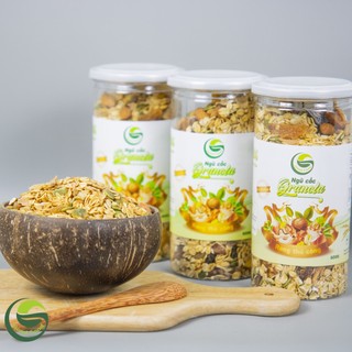 [Tặng BÁT + MUỖNG gáo dừa] Combo 3 hộp Granola ăn sáng 70% hạt dinh dưỡng