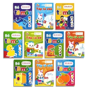 Sách Tô Màu, Tô Chữ Luyện Viết Theo Chương Trình Mới (Bộ 10 Cuốn Dành Cho Bé Chuẩn Bị Vào Lớp 1)