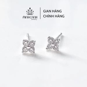 Bông Tai Nụ Bạc 4 Lá Nhí Minh Canh Jewelry