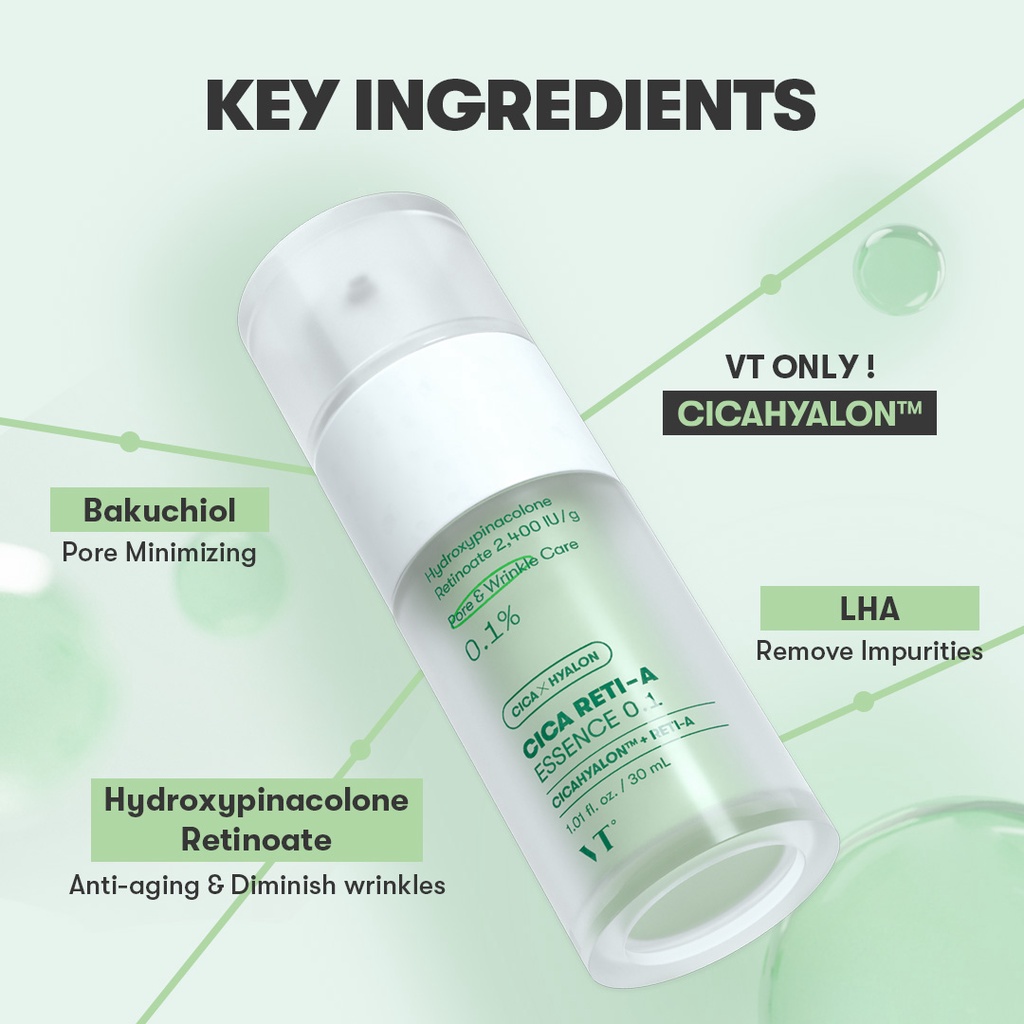 [VT] [SET] Tinh chất Retinol Cica 0.1 / Kem 0,05, Tinh chất Retinol / Mặt nạ Reti-A 30 chiếc / Mặt nạ Reti-A Bảy ngày, Bakuchiol, Làm sáng da, Chăm sóc nếp nhăn