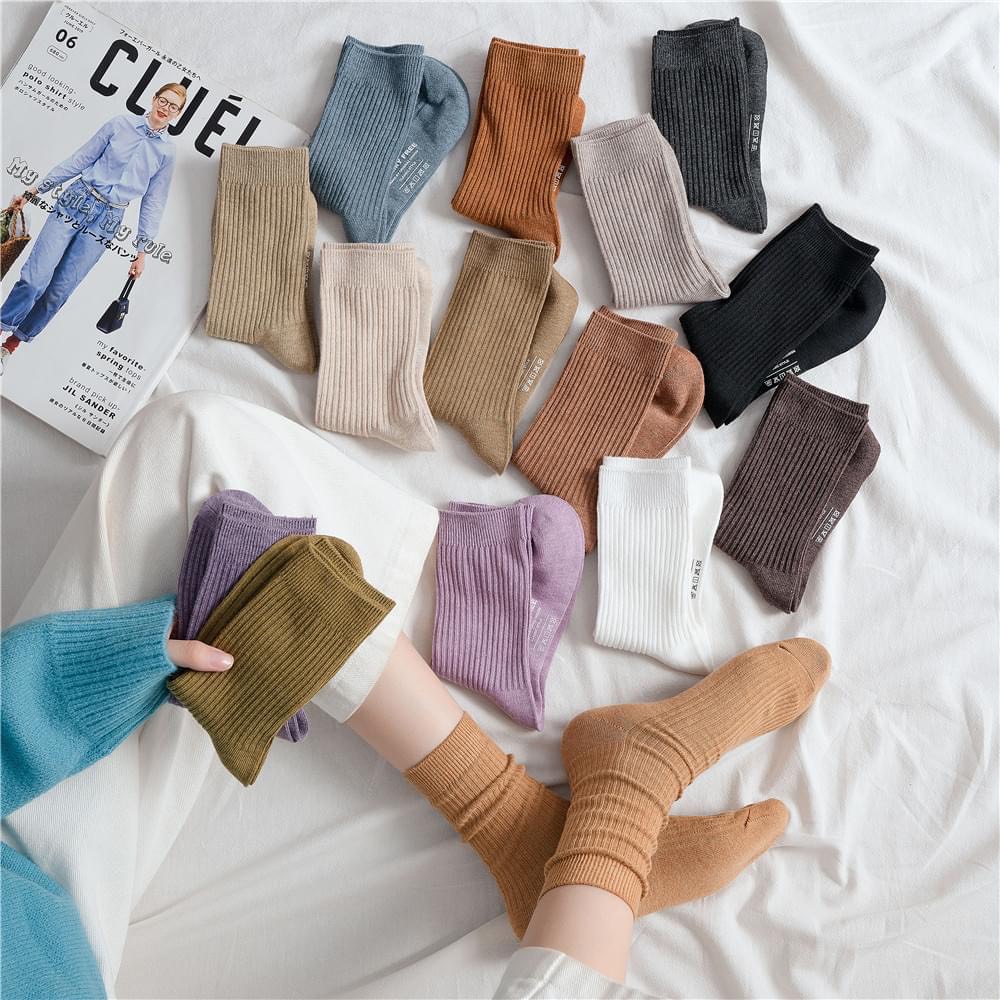 Tất Cao Cổ Nam Vớ Cao Cổ Nữ Vintage Thể Thao Gân Tất Vớ Cổ Cao Nữ Vớ Cổ Cao Nam Cotton Cao Cấp Horizon