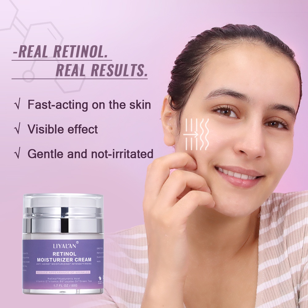 Ảnh Kem dưỡng ẩm LIYALAN 50g retinol hữu cơ tự nhiên chống lão hóa da cho nữ 4