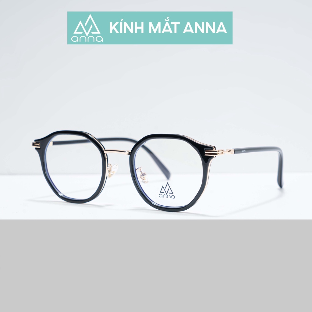 Gọng kính mắt thời trang ANNA nam nữ dáng tròn chất liệu kim loại cao cấp 420CN005