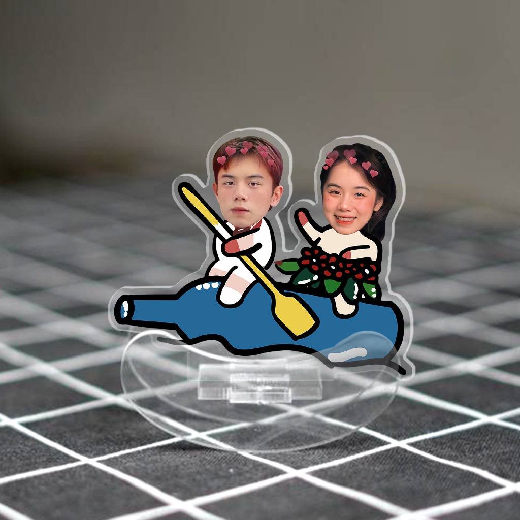 Standee lắc lư cặp đôi in theo yêu cầu 2 chibi đáng yêu quà tặng cho người yêu, người thân, bạn bè
