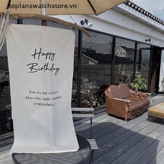 Thảm Treo Tường Trang Trí In Chữ Happy Birthday Xinh Xắn