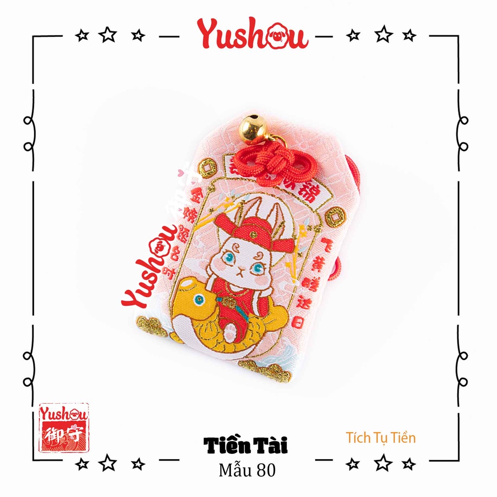 Túi Phước Yushou Tài Vận Mẫu 80 - T.iền Thố Tụ Cẩm - Kiểu Omamori Nhật, Có sẵn, Quà tặng ý nghĩa.