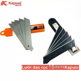 Hộp 10 lưỡi dao rọc giấy thay thế lưỡi đen, trắng hãng Kapusi Nhật Bản cao cấp, Bảo hành 6 tháng