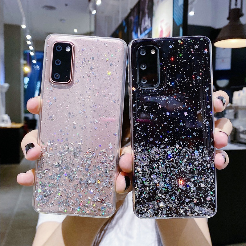 Ốp Điện Thoại TPU Dẻo Đính Ngôi Sao Lấp Lánh Cho Samsung Galaxy A50 A70 A30S A20S A10 A8 2018 J8 2018 A7 2018