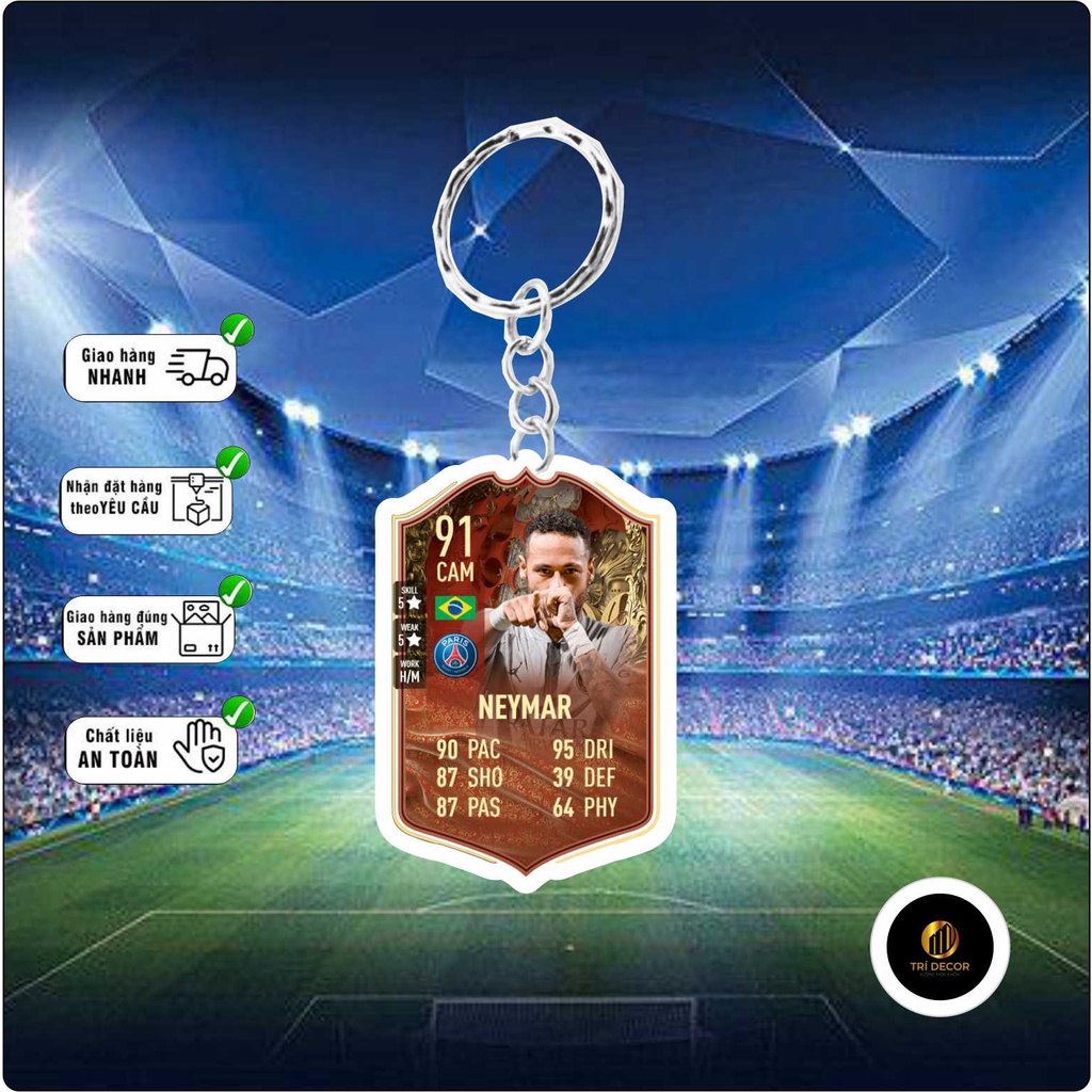 Móc khóa neymar, móc khóa cầu thủ - móc khóa mica trí decor