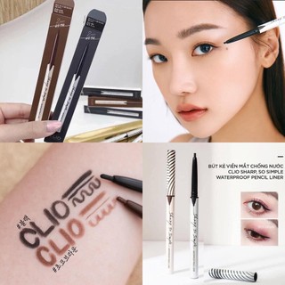 Chì kẻ mắt Clio Sharp So Simple Waterproof Pencil Liner không lem không trôi dạng sáp chì dễ kẻ