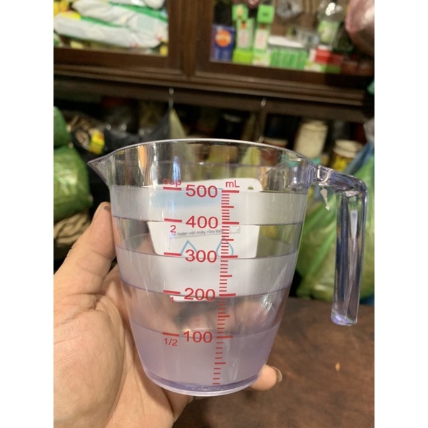 Ca Đong Định Lượng HaSu Chia Vạch Mica Trong Dung Tích 200ml , 500ml Dùng Trong Pha Chế Nấu Ăn