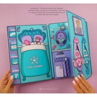 Bộ nhà mùa đông - búp bê giấy