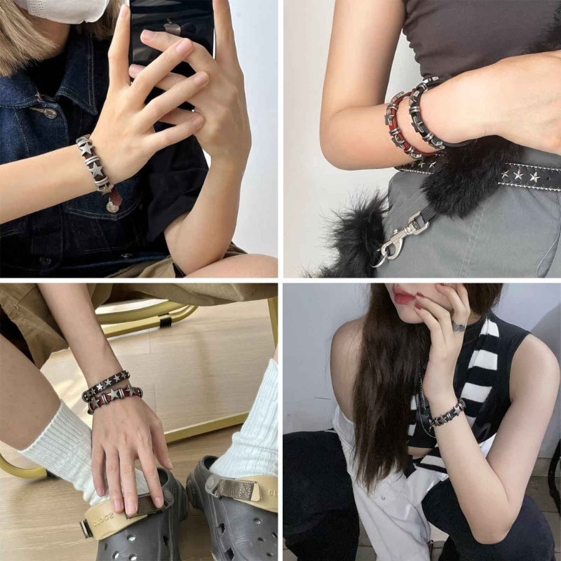 Coo Có Thể Điều Chỉnh Da Vòng Tay Rộng Vòng Tay Cho Nữ Trang Phục Tiệc Halloween