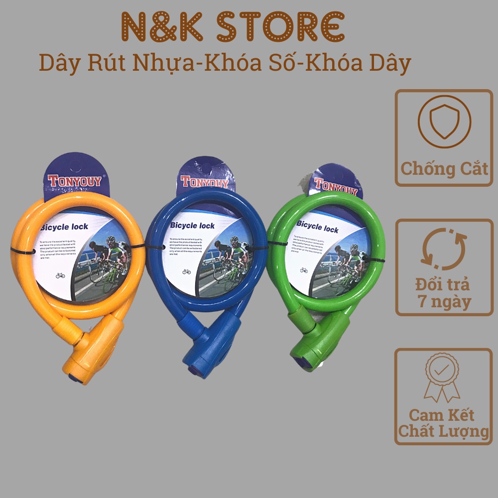 Khóa dây xe máy xe đạp, khóa chống trộm, dây khóa chống cắt an toàn