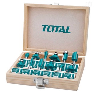 TOTAL Bộ 12 mũi phay gỗ (6mm) TACSR0121