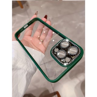Ốp lưng MEIRUYI lưng trong chống ố bảo vệ camera lấp lánh gắn đá nhũ cho ip 13promax 14pro 14promax