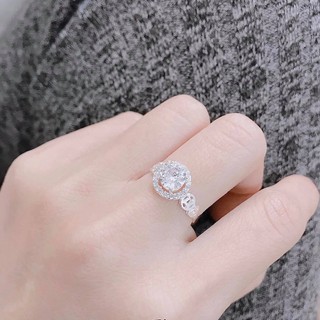 Nhẫn kim tiền bạc ta đính đá tròn dày dặn sáng bóng - Nhẫn nữ bạc ta kim tiền
