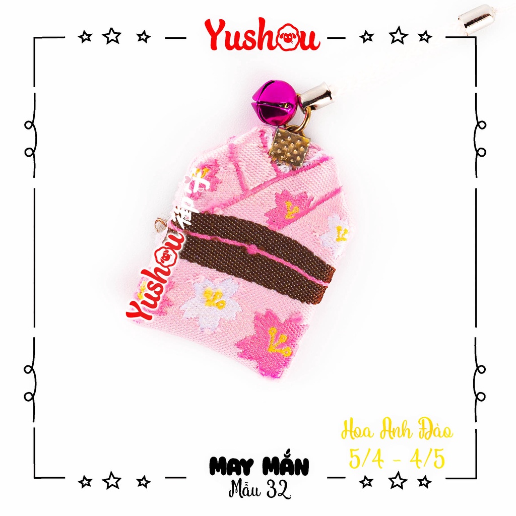 Túi Phước Yushou May Mắn Hoa Anh Đào - Kiểu Omamori Nhật, Có sẵn, Quà tặng ý nghĩa.