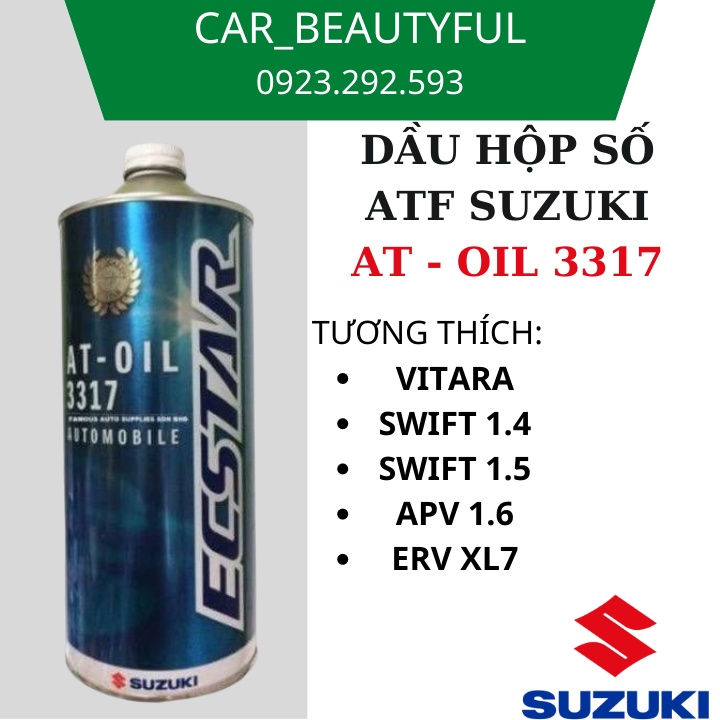 DẦU HỘP SỐ TỰ ĐỘNG SUZUKI ATF Auto Transmission Fluid Oil 3317 (1L) Swift / APV / ERV / Vitara