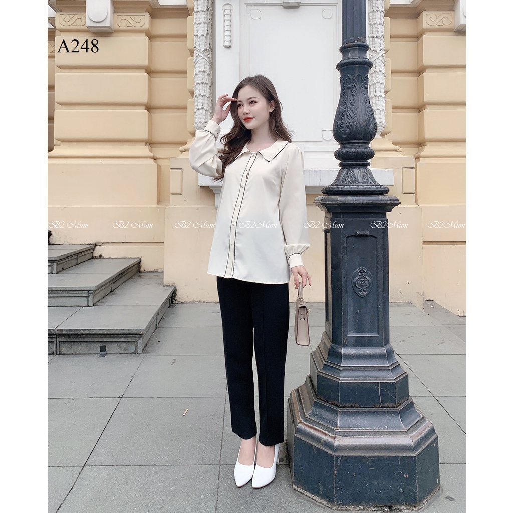 Áo bầu thiết kế áo sơ mi viền A248 B2MUM