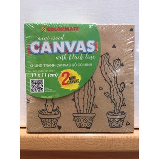 Khung vẽ tranh Canvas gỗ bộ 2 hình 11x11cm, VAT - COLORMATE