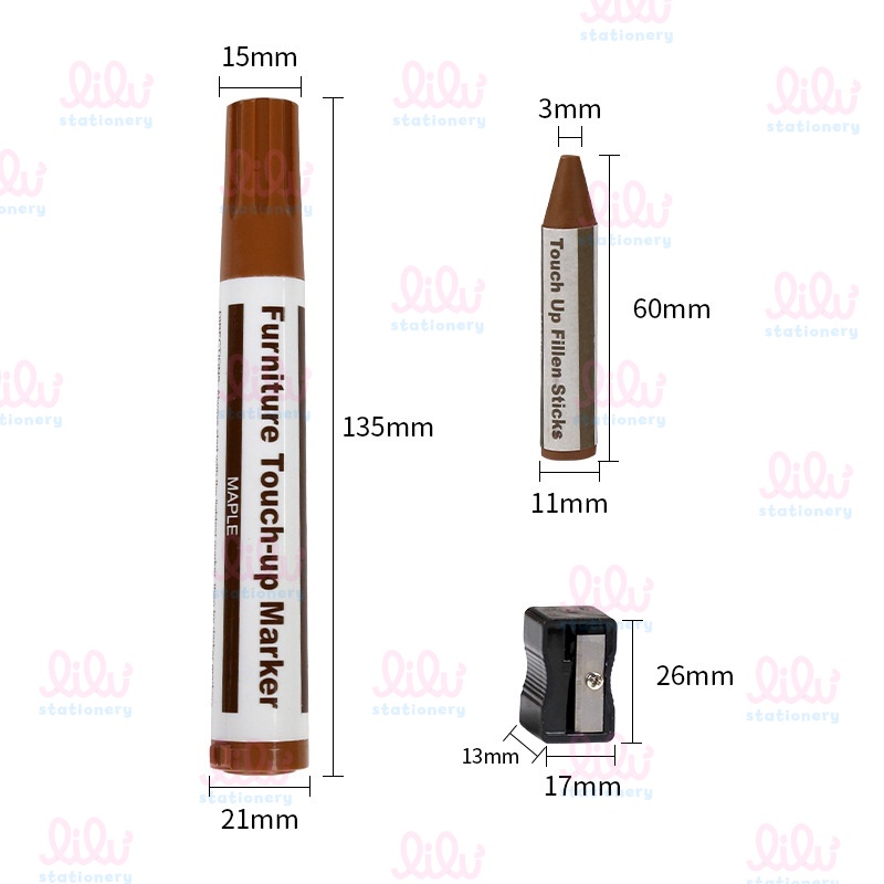 Bút vẽ gỗ và sáp gỗ để xóa vết trầy xước vẽ hoa văn che khuyết điểm trên đồ gỗ trang trí nội thất mỹ nghệ