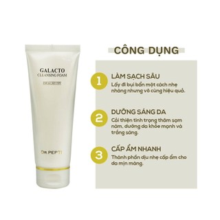Sữa Rửa Mặt Tạo Bọt Dr.Pepti Galacto - Centella Cleansing Foam 110ml - Bebeau