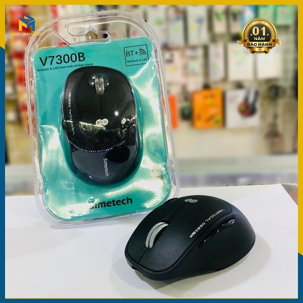 Chuột Bluetooth Simetech V7300B PIN sạc Type C chính hãng | Shopee Việt Nam