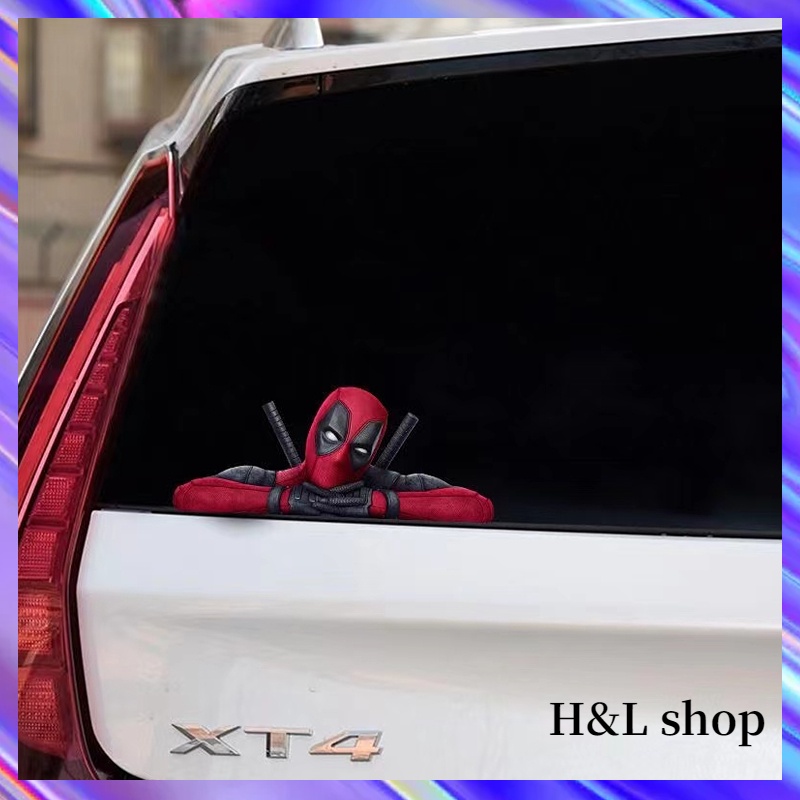 Hl Miếng Dán Trang Trí Xe Hơi / Mũ Bảo Hiểm Chống Thấm Nước Họa Tiết Hoạt Hình Deadpool