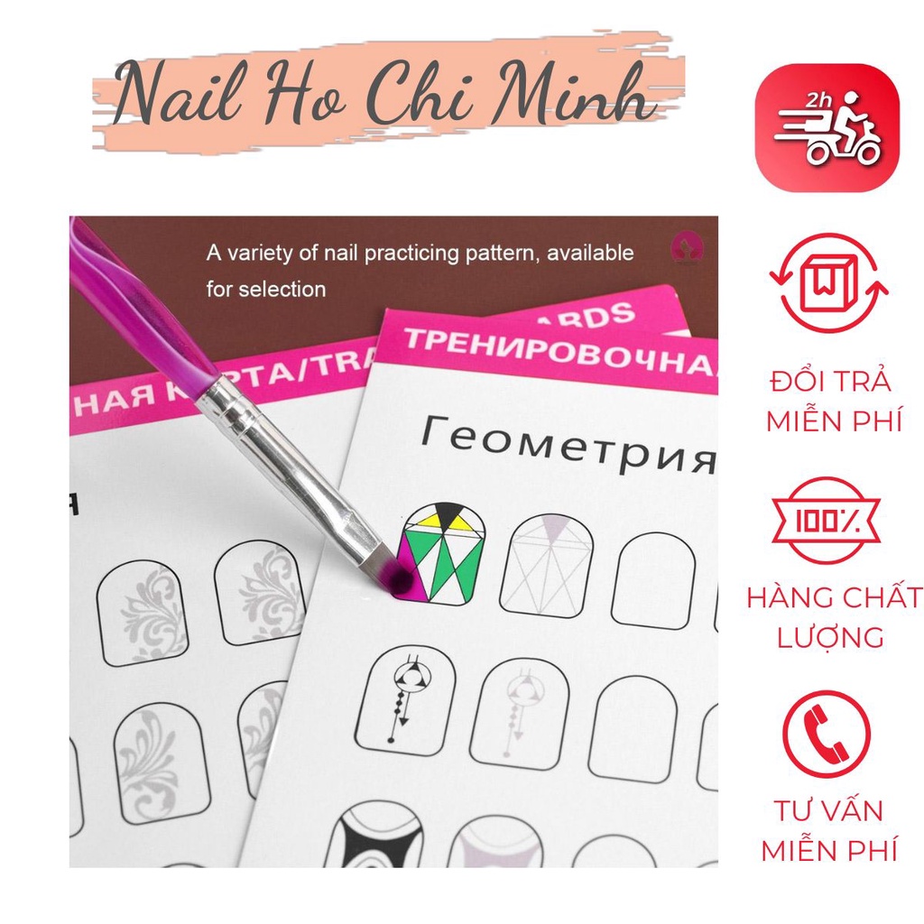 [HÀNG CAO CẤP] Bộ tập vẽ nail 12 tờ 144 mẫu có thể tái sử dụng - tập vẽ nail từ có bản tới nâng cao