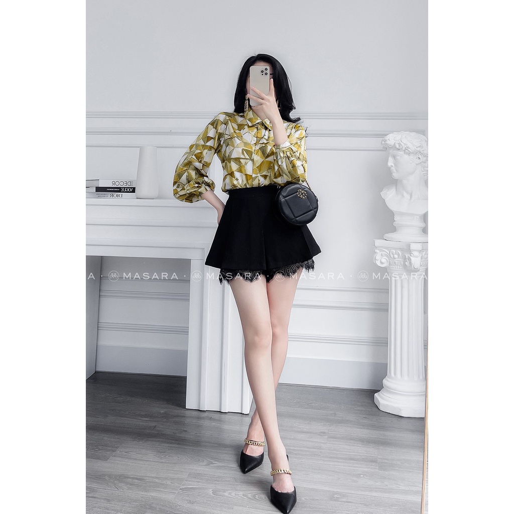 ÁO SƠ MI LỤA KIM CƯƠNG XANH NGỌC