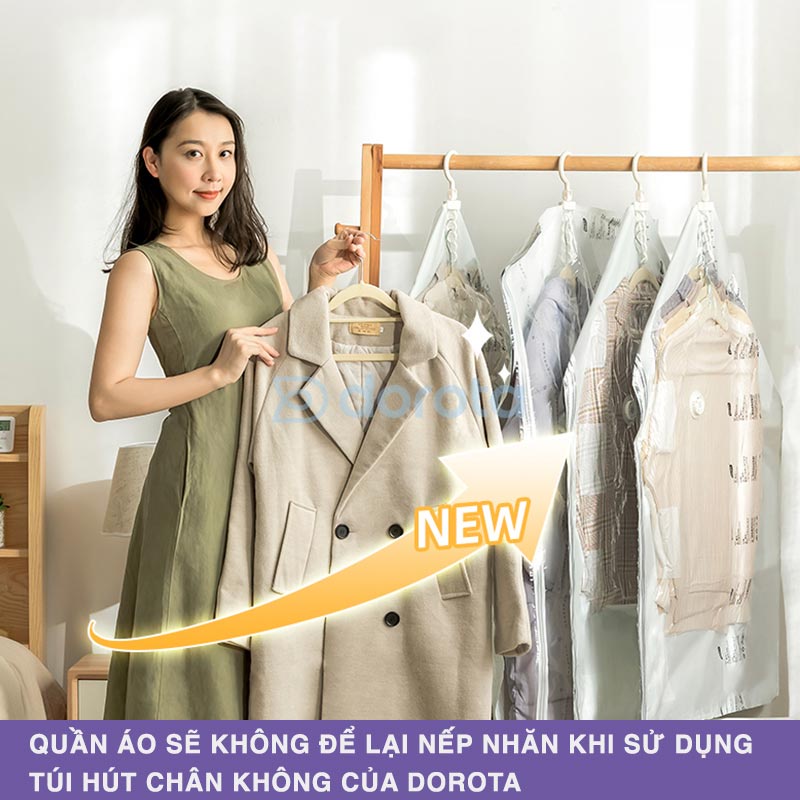Ảnh Túi hút chân không chống nhăn DOROTA bảo quản quần áo có móc treo 105x70 cm DG105 3