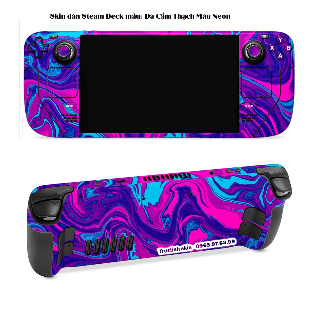 Skin dán Steam Deck mẫu Đá marble màu neon (dễ dán, đã cắt sẵn chi tiết)