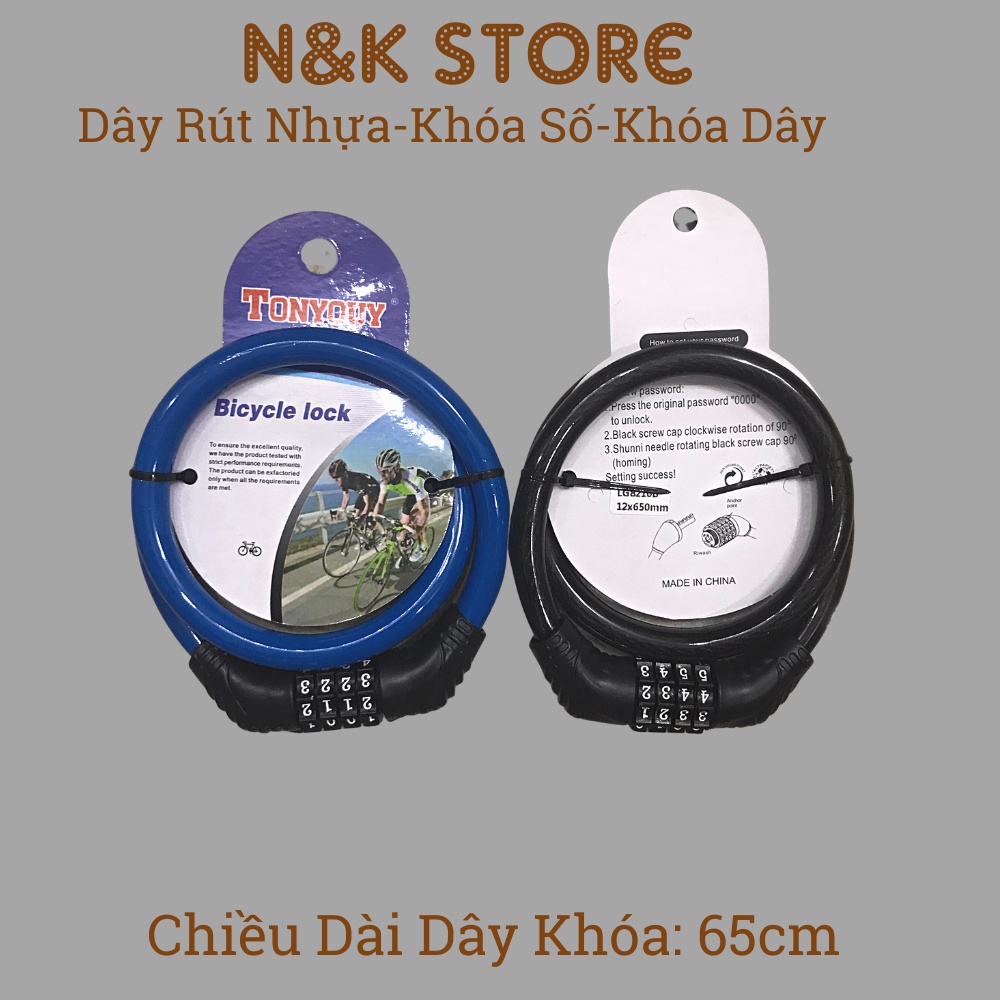 Khóa dây xe đạp, khóa số dây chống trộm, khóa xe đạp xe máy an toàn chắc chắn