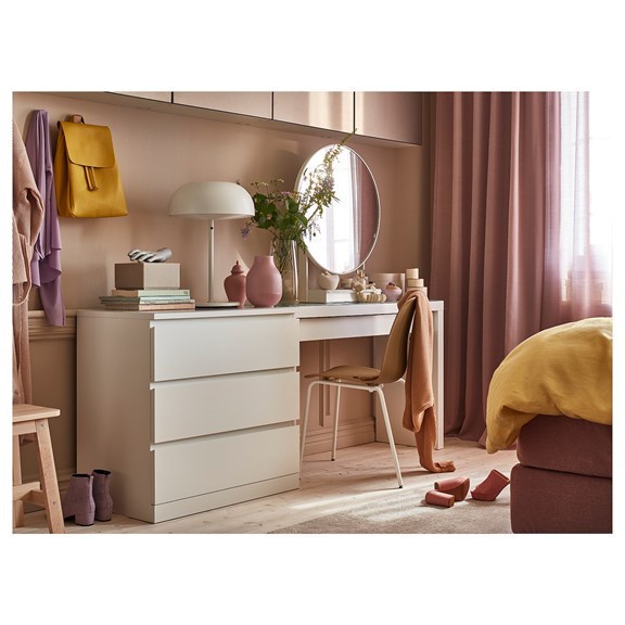 Ảnh MOLTENI, Bàn trang điểm, bàn làm việc, bàn học 1 tủ kéo DEK_004, 120x39x78cm, bàn gỗ Scandi Home 4